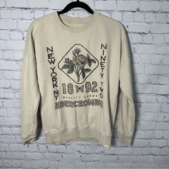 abercrombie kids Other - Abercrombie Kids Cream Graphic Crewneck Sweater